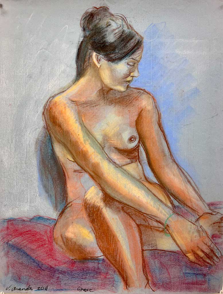 Blue Shadow, Pastel on paper, 24”x18”, 2011