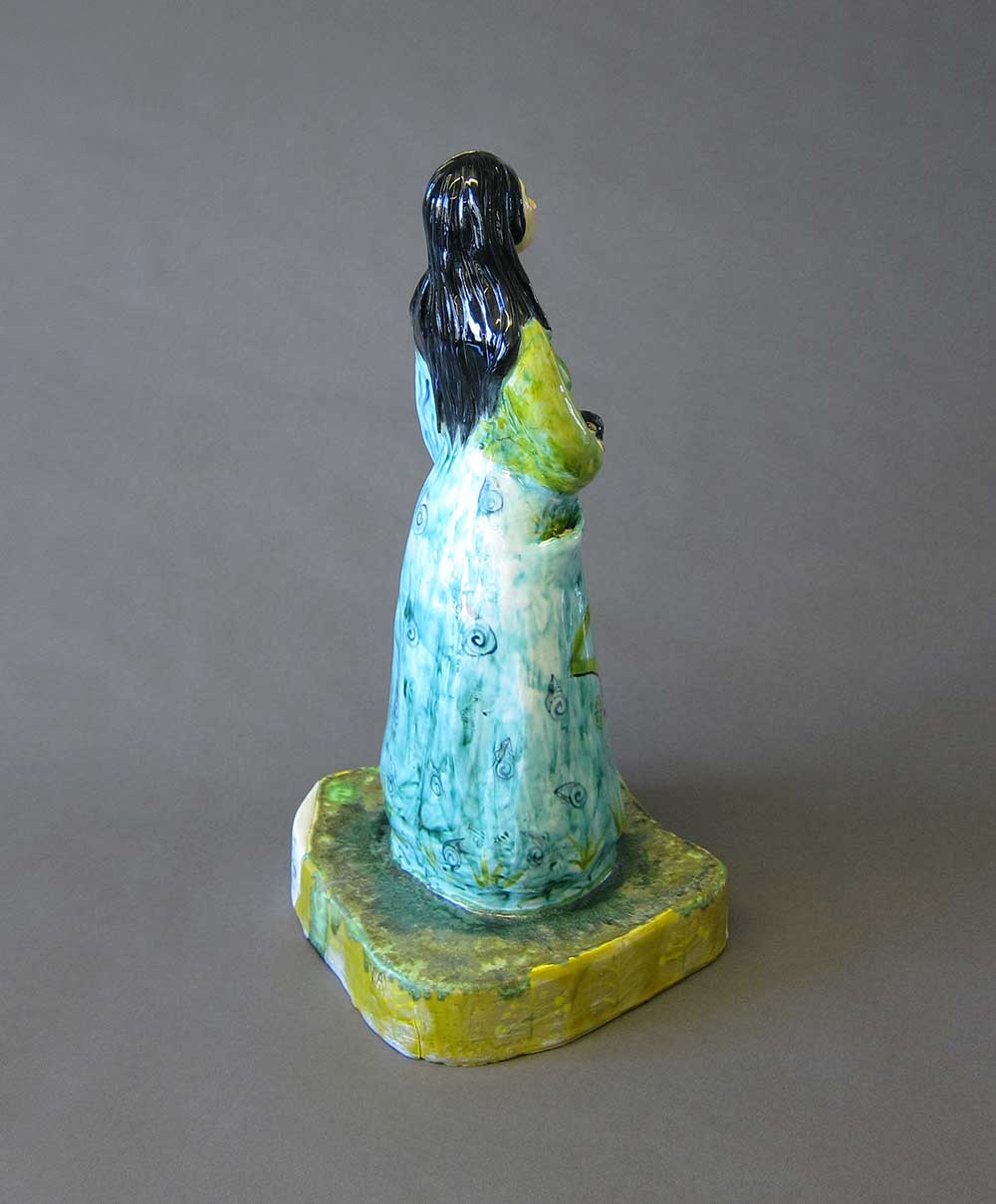 Diosa del Bosque back view, Ceramic mold Figure, 18”x 8”x6”, 2017