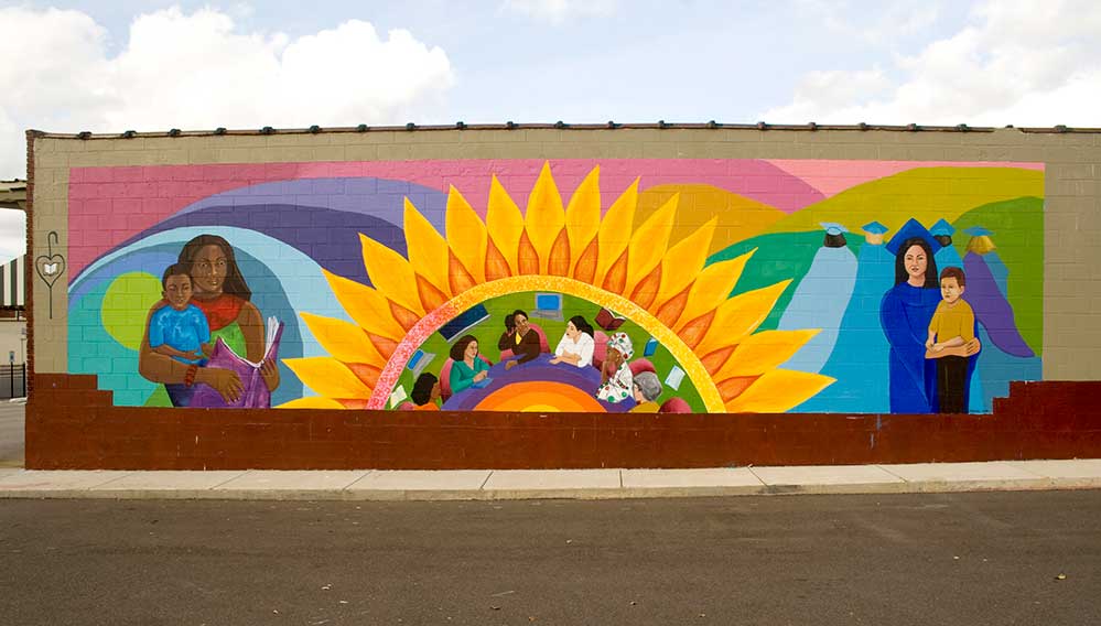 Women of the World, DeNeuville Learning Center, Acrylic mural, Memphis, Tennessee, 2010